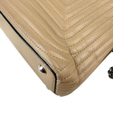 Pre-owned Fendi Beige gesteppte Dotcom-Schultertasche Braun bag