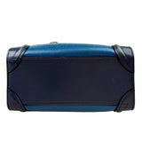Pre-owned celine-luggage-nano-tricolor-blue-dark-blue-grey-leather-handbag-front