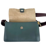 Pre-owned chloe-faye-chain-gray-blue-suede-leather-crossbody-bag-front