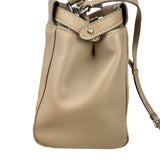 Pre-owned fendi-peekaboo-2way-beige-leather-shoulder-handbag-front