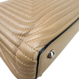 Pre-owned Fendi Beige gesteppte Dotcom-Schultertasche Braun bag