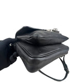 Pre-owned prada-saffiano-righe-sound-lock-crossbody-bag-front