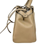 Pre-owned fendi-peekaboo-2way-beige-leather-shoulder-handbag-front