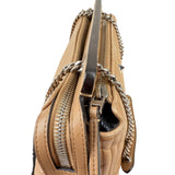 Pre-owned Fendi Beige gesteppte Dotcom-Schultertasche Braun bag