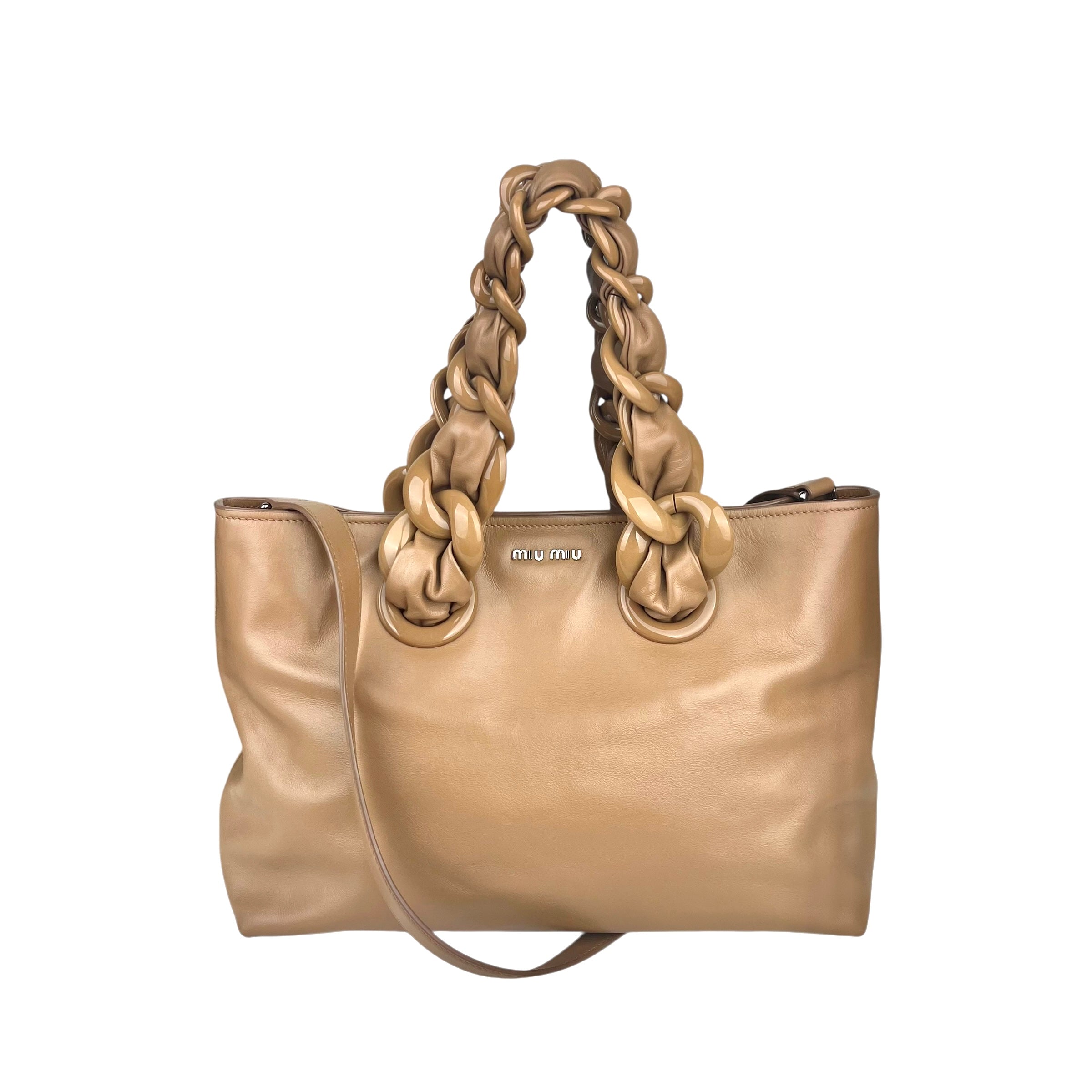 miu-miu-convertible-resin-chain-medium-leather-tote-front