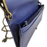 Pre-owned bottega-veneta-monalisa-purple-atlantic-intrecciato-chain-wallet-front