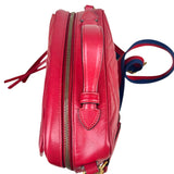 Pre-owned Gucci Medium GG Marmont Matelasse Chevron Top Handle Red bag
