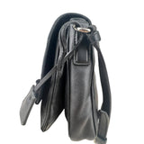 Pre-owned prada-saffiano-righe-sound-lock-crossbody-bag-front