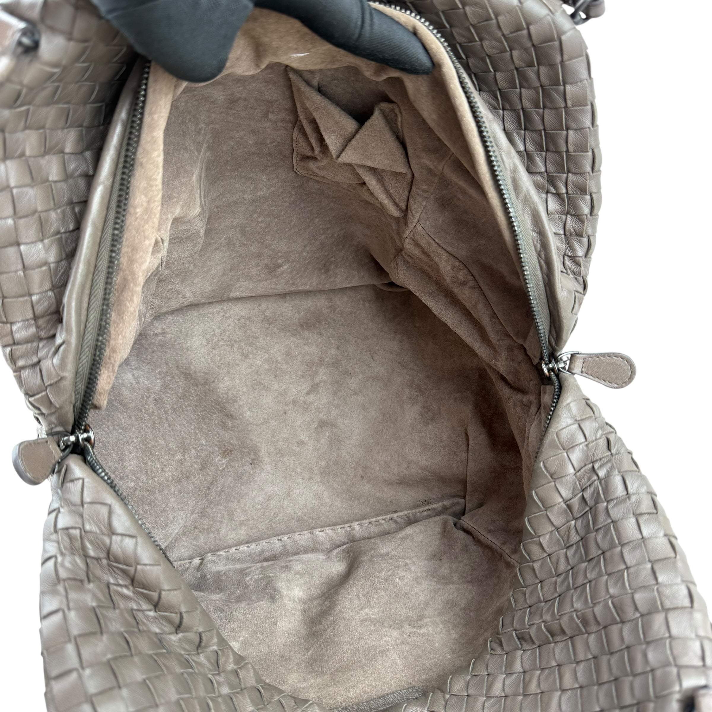 Pre-owned bottega-veneta-intrecciato-cesta-dark-brown-tote-bag-front