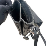 Pre-owned prada-saffiano-righe-sound-lock-crossbody-bag-front