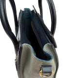 Pre-owned celine-luggage-nano-tricolor-blue-dark-blue-grey-leather-handbag-front