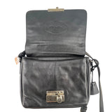 Pre-owned prada-saffiano-righe-sound-lock-crossbody-bag-front