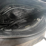 Pre-owned prada-saffiano-righe-sound-lock-crossbody-bag-front