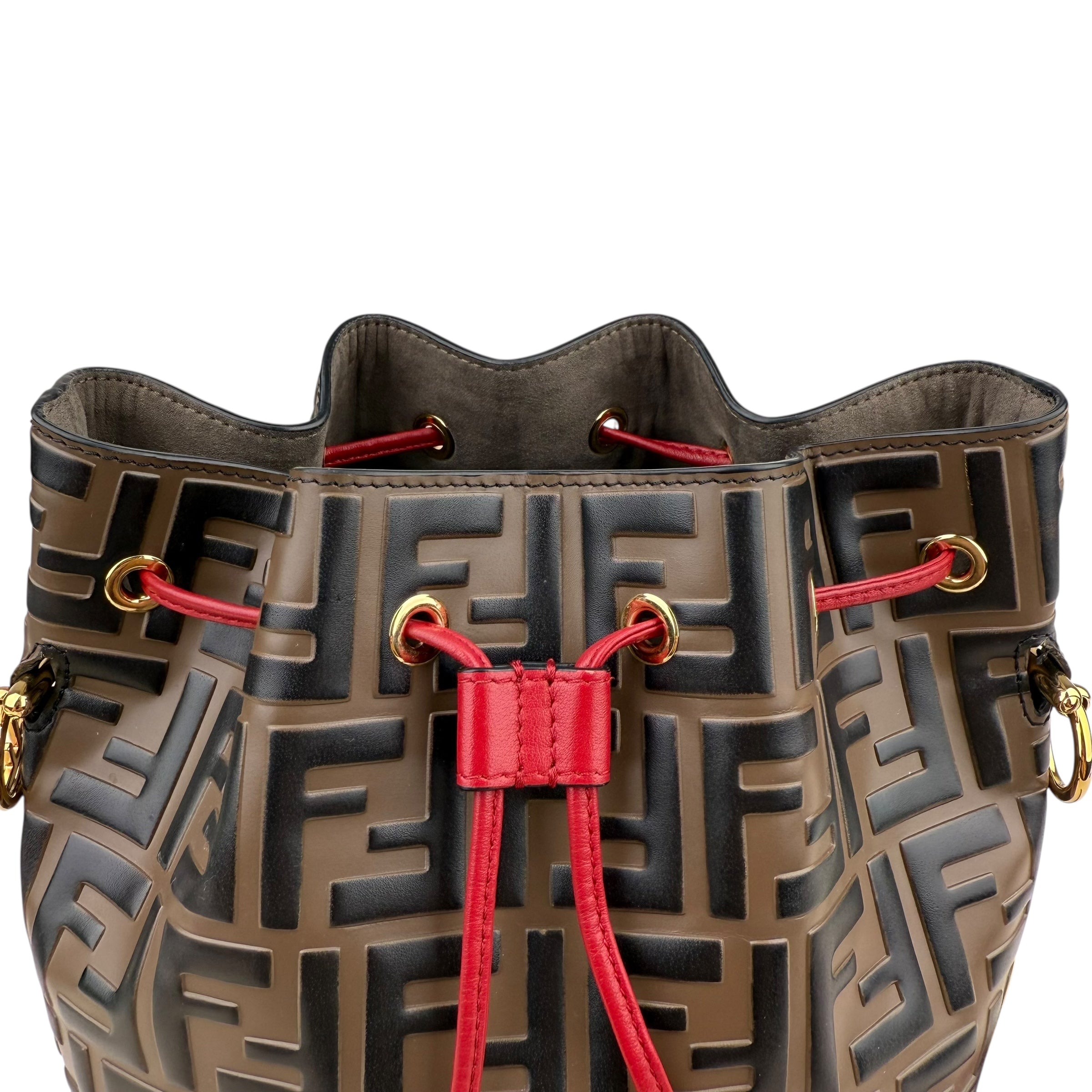 Pre-owned fendi-mini-zucca-mon-tresor-bucket-bag-front