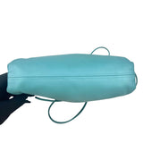 Pre-owned bottega-veneta-mini-pouch-teal-light-blue-leather-crossbody-clutch-front