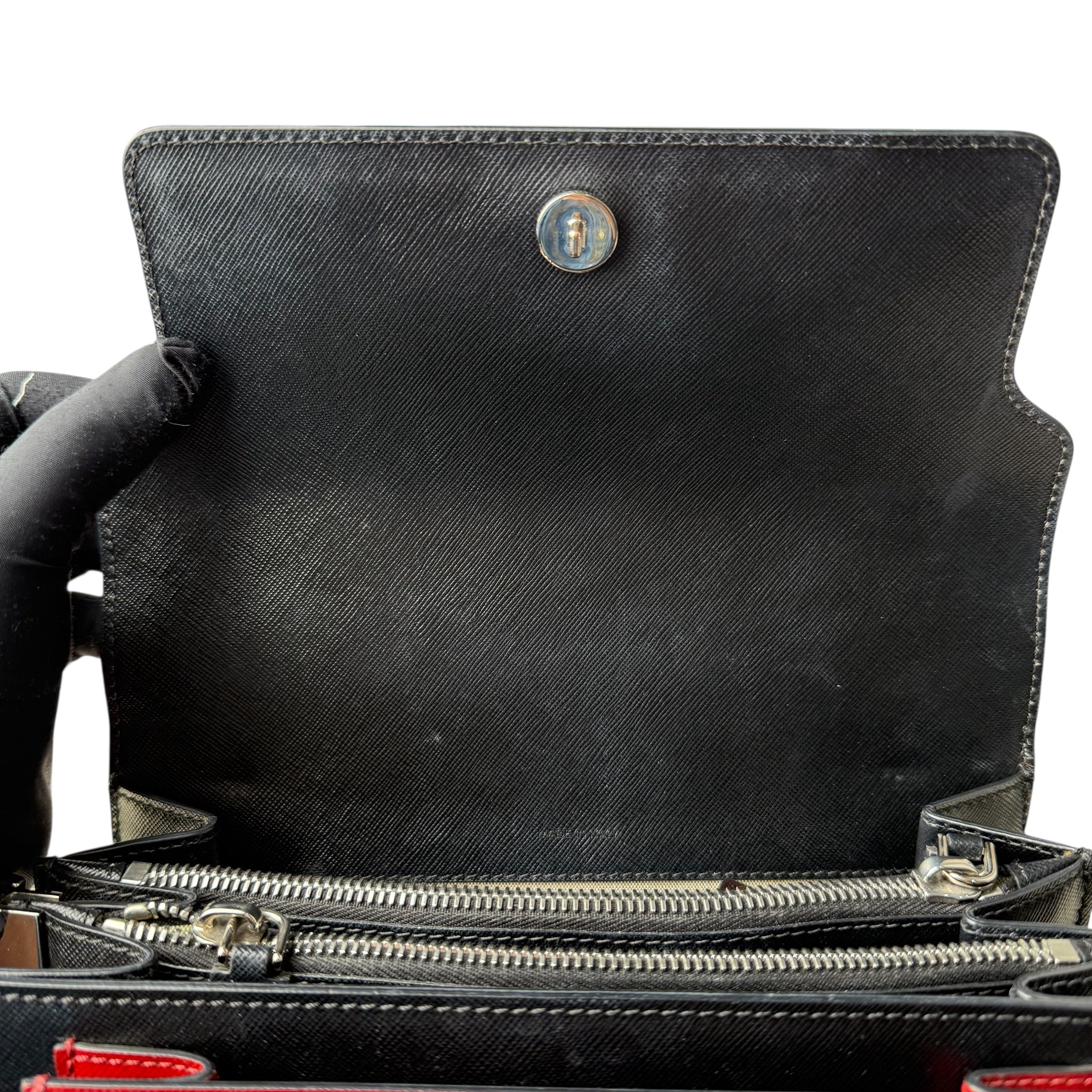 Pre-owned marni-medium-colorblock-leather-trunk-crossbody-bag-front