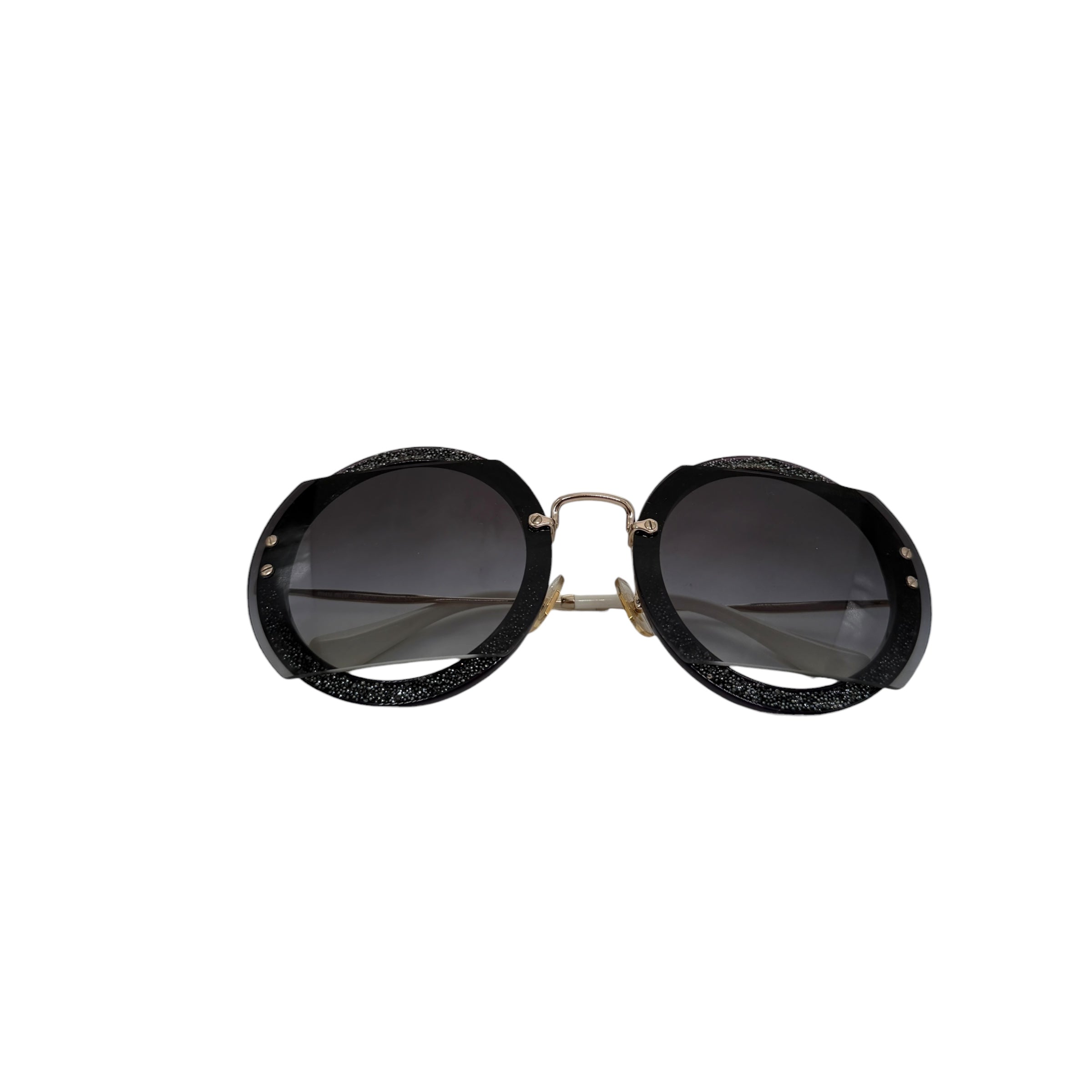 Pre-owned Miu Miu MU 06SS - VYU5D1 Dark Violet Sunglasses