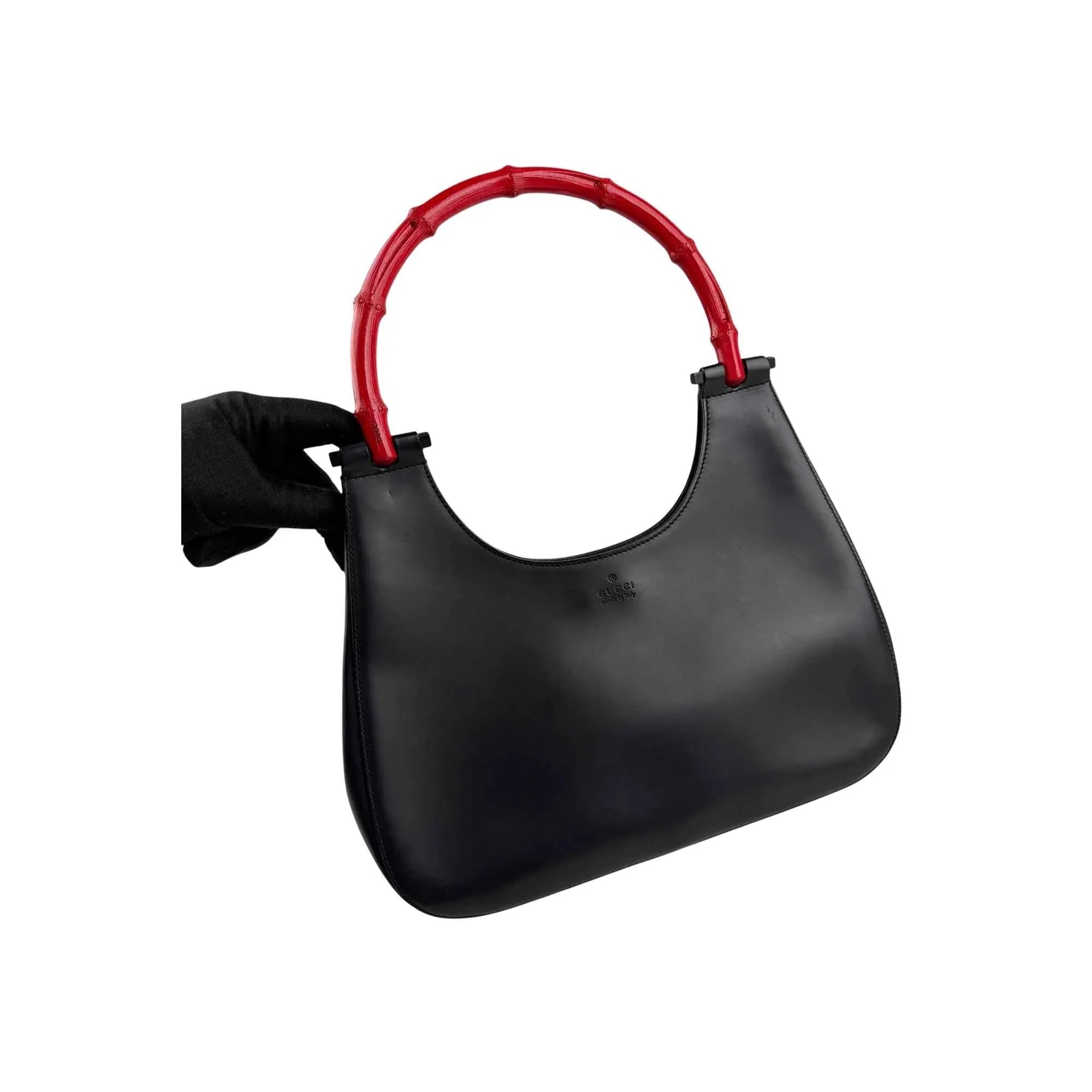 Gucci Calfskin Bamboo Handbag