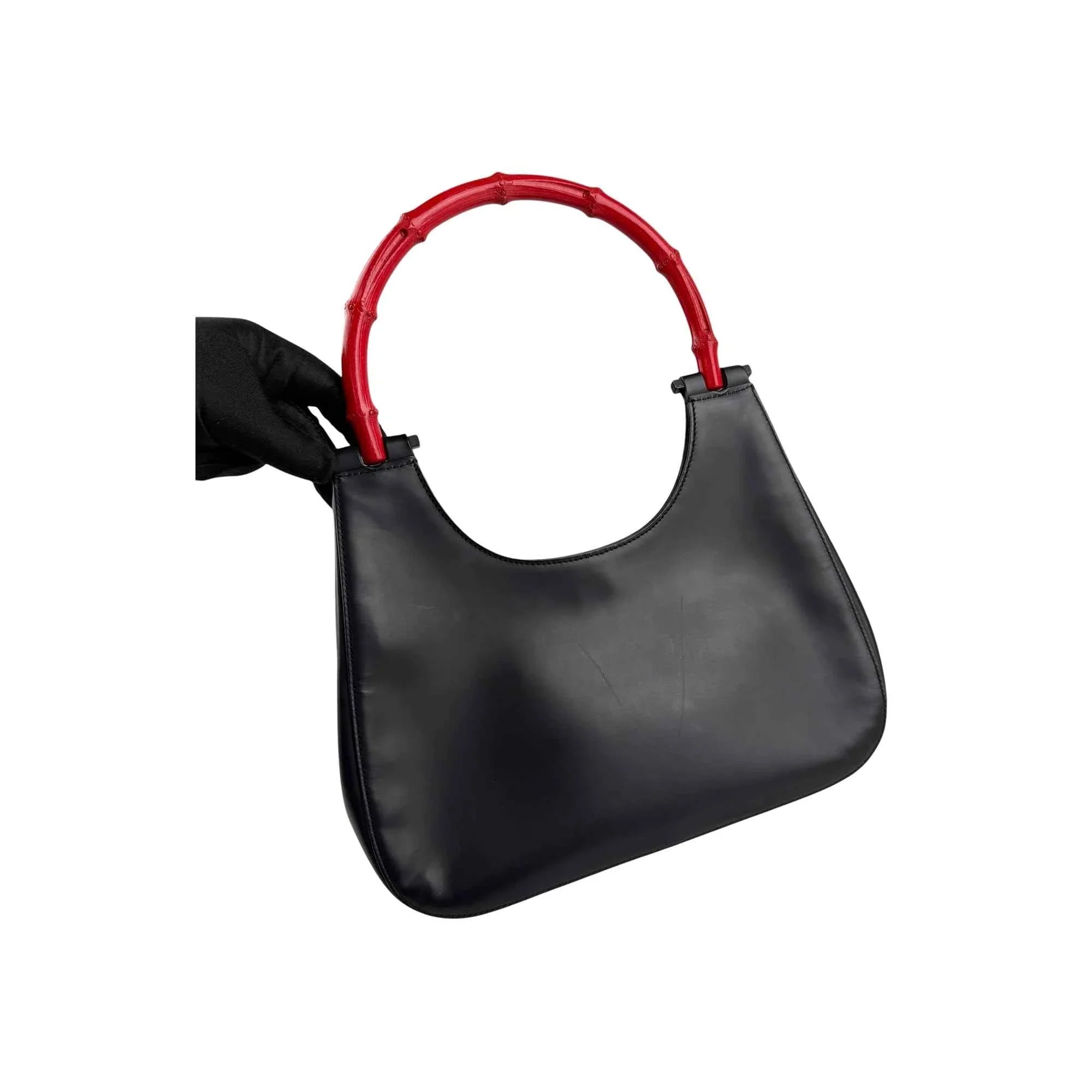 Gucci Calfskin Bamboo Handbag
