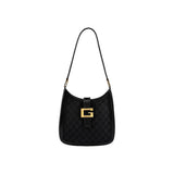 Gucci Black Canvas Aphrodite Logo Shoulder Bag
