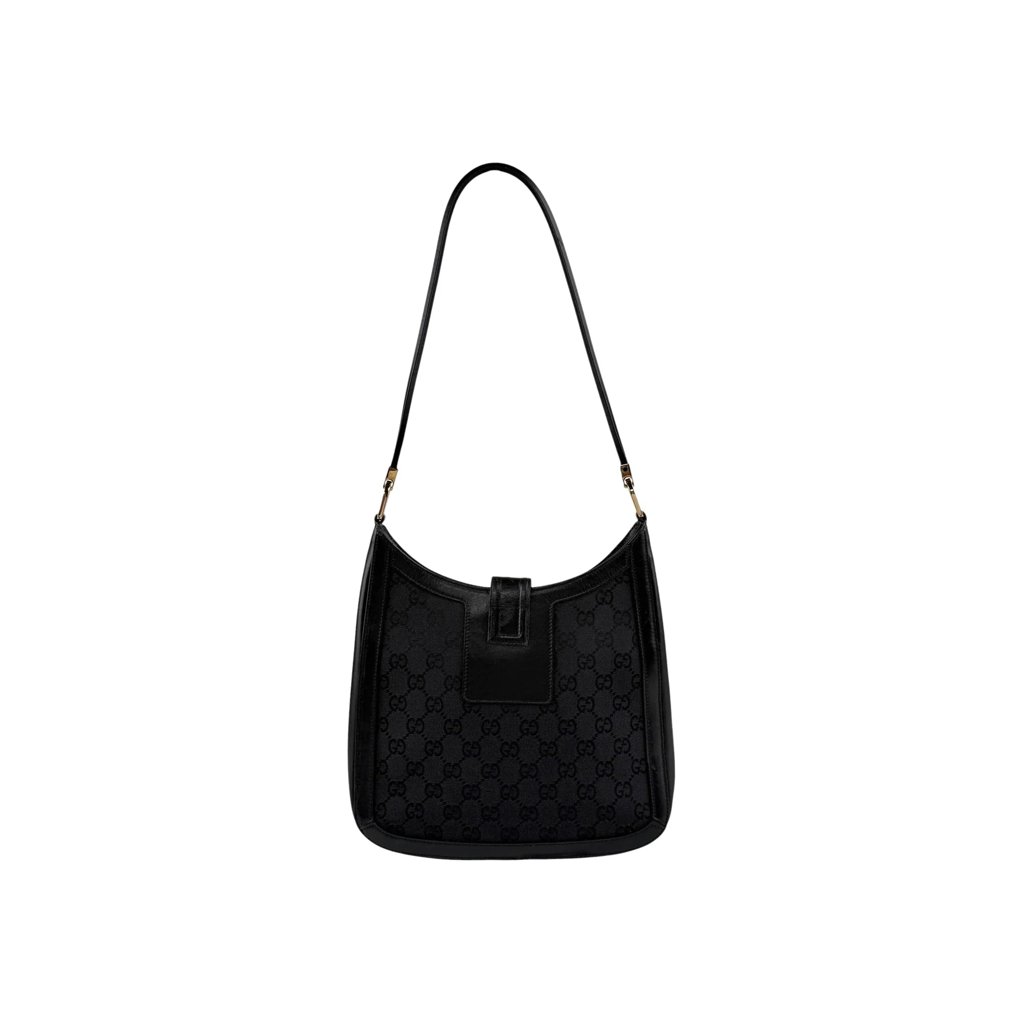 Gucci Black Canvas Aphrodite Logo Shoulder Bag