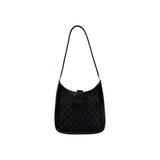 Gucci Black Canvas Aphrodite Logo Shoulder Bag