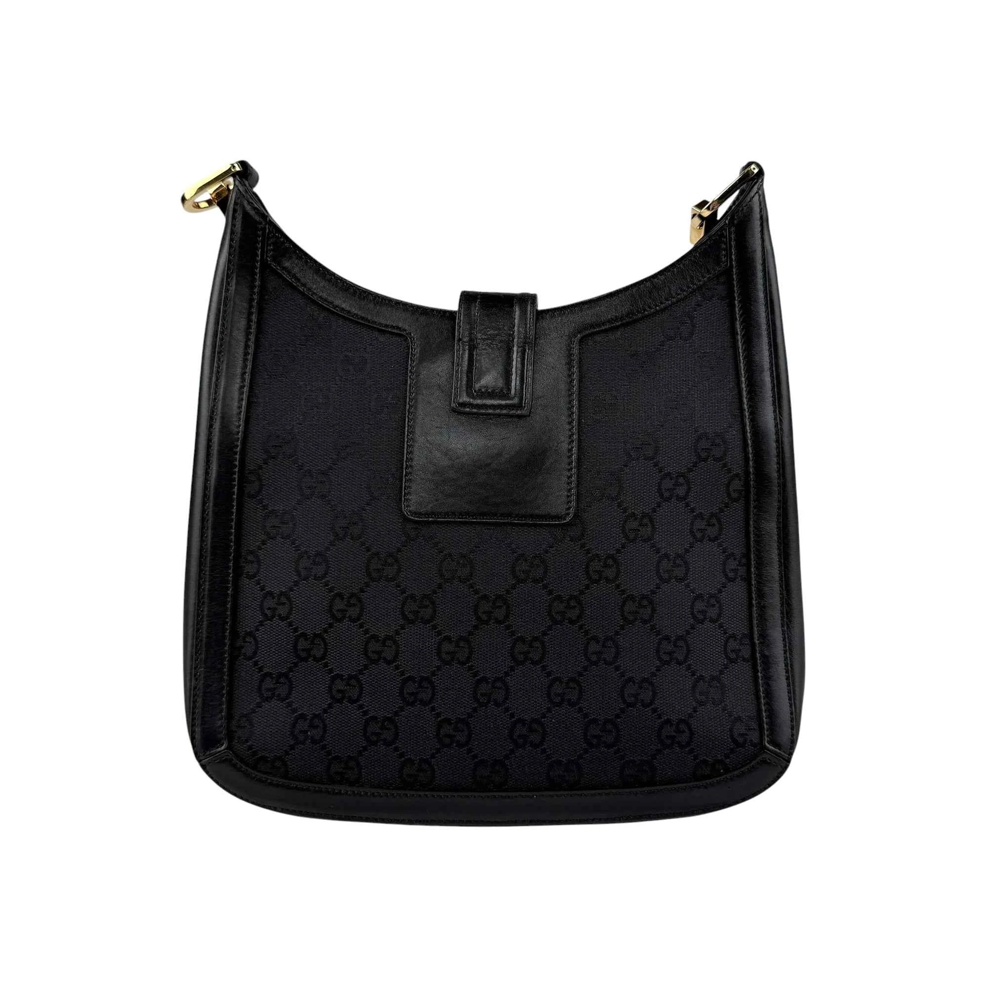 Gucci Black Canvas Aphrodite Logo Shoulder Bag