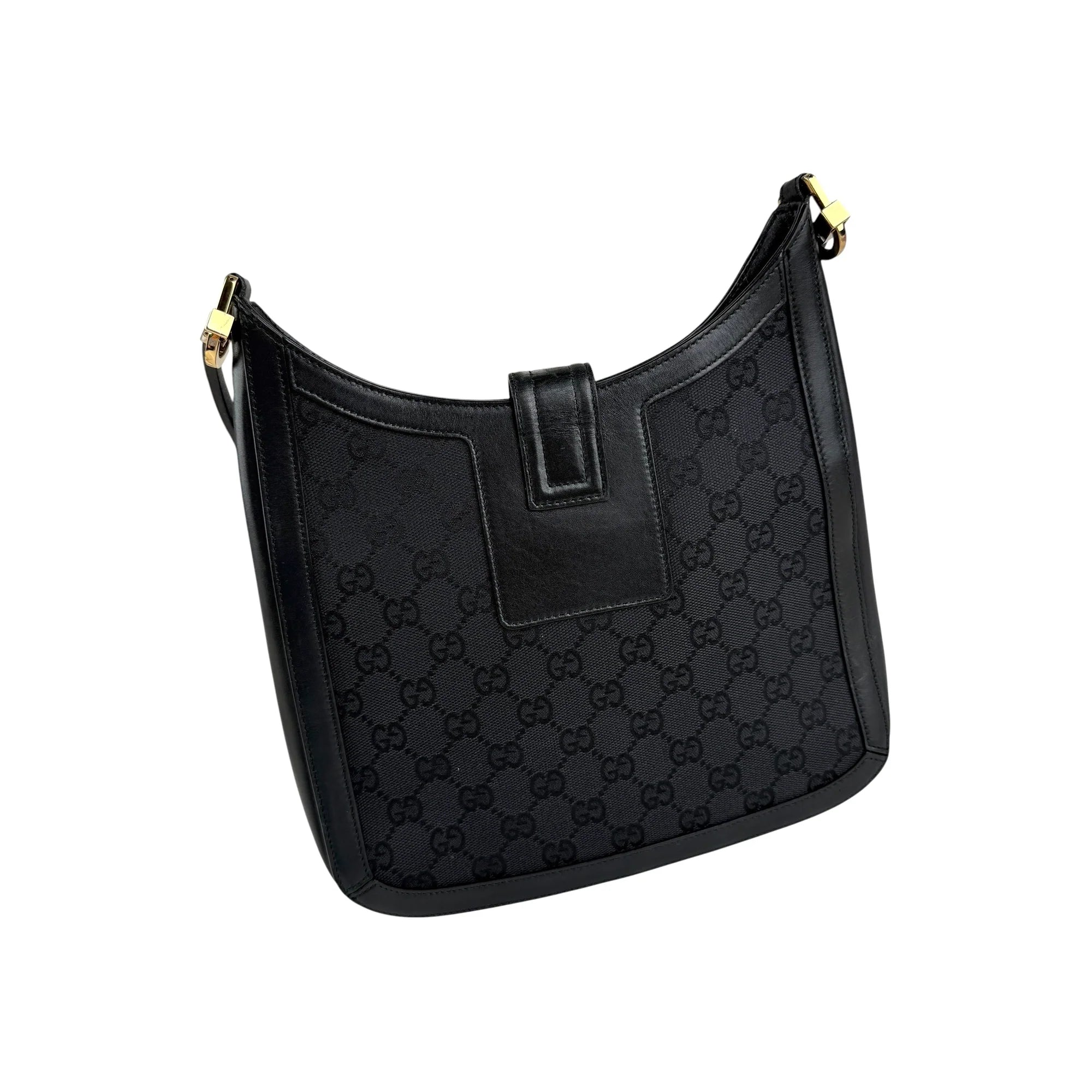 Gucci Black Canvas Aphrodite Logo Shoulder Bag