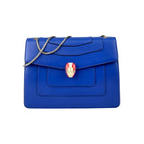 Bvlgari Blue Leather Medium Serpenti Forever Shoulder Bag