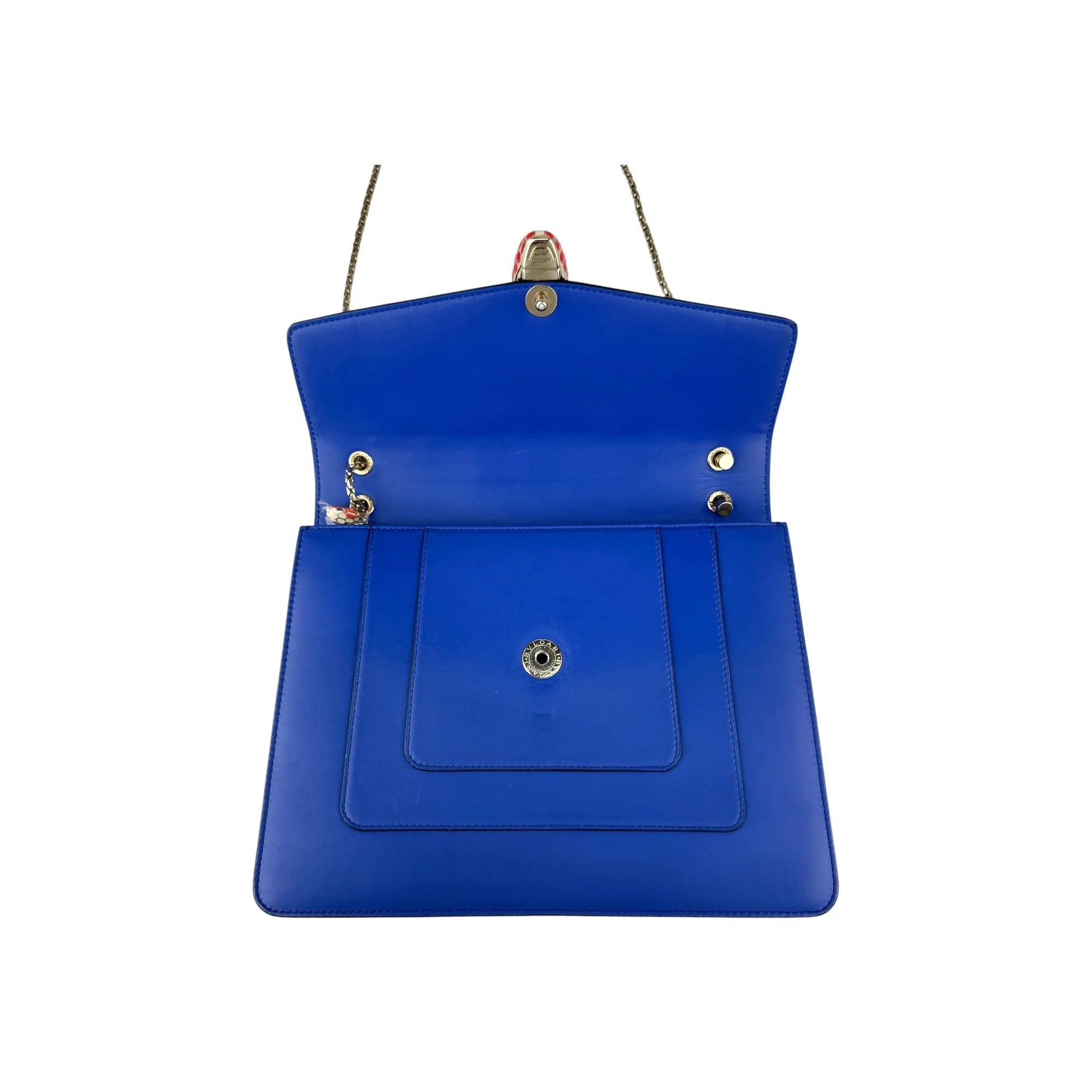 Bvlgari Blue Leather Medium Serpenti Forever Shoulder Bag
