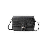 Celine Grey Crocodile-Embossed Leather Tassels Bag