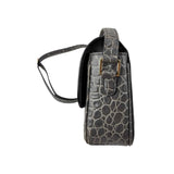 Celine Grey Crocodile-Embossed Leather Tassels Bag