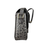 Celine Grey Crocodile-Embossed Leather Tassels Bag