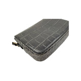 Celine Grey Crocodile-Embossed Leather Tassels Bag