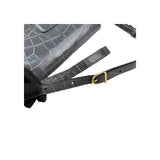Celine Grey Crocodile-Embossed Leather Tassels Bag