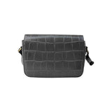 Celine Grey Crocodile-Embossed Leather Tassels Bag