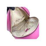Gucci Soho Pink Red Pebbled Leather Color block Gold Tone Chain Strap Backpack