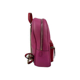 Gucci Soho Pink Red Pebbled Leather Color block Gold Tone Chain Strap Backpack