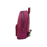 Gucci Soho Pink Red Pebbled Leather Color block Gold Tone Chain Strap Backpack