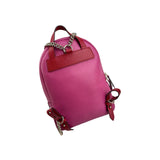 Gucci Soho Pink Red Pebbled Leather Color block Gold Tone Chain Strap Backpack