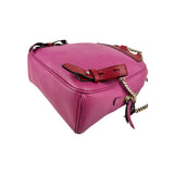 Gucci Soho Pink Red Pebbled Leather Color block Gold Tone Chain Strap Backpack
