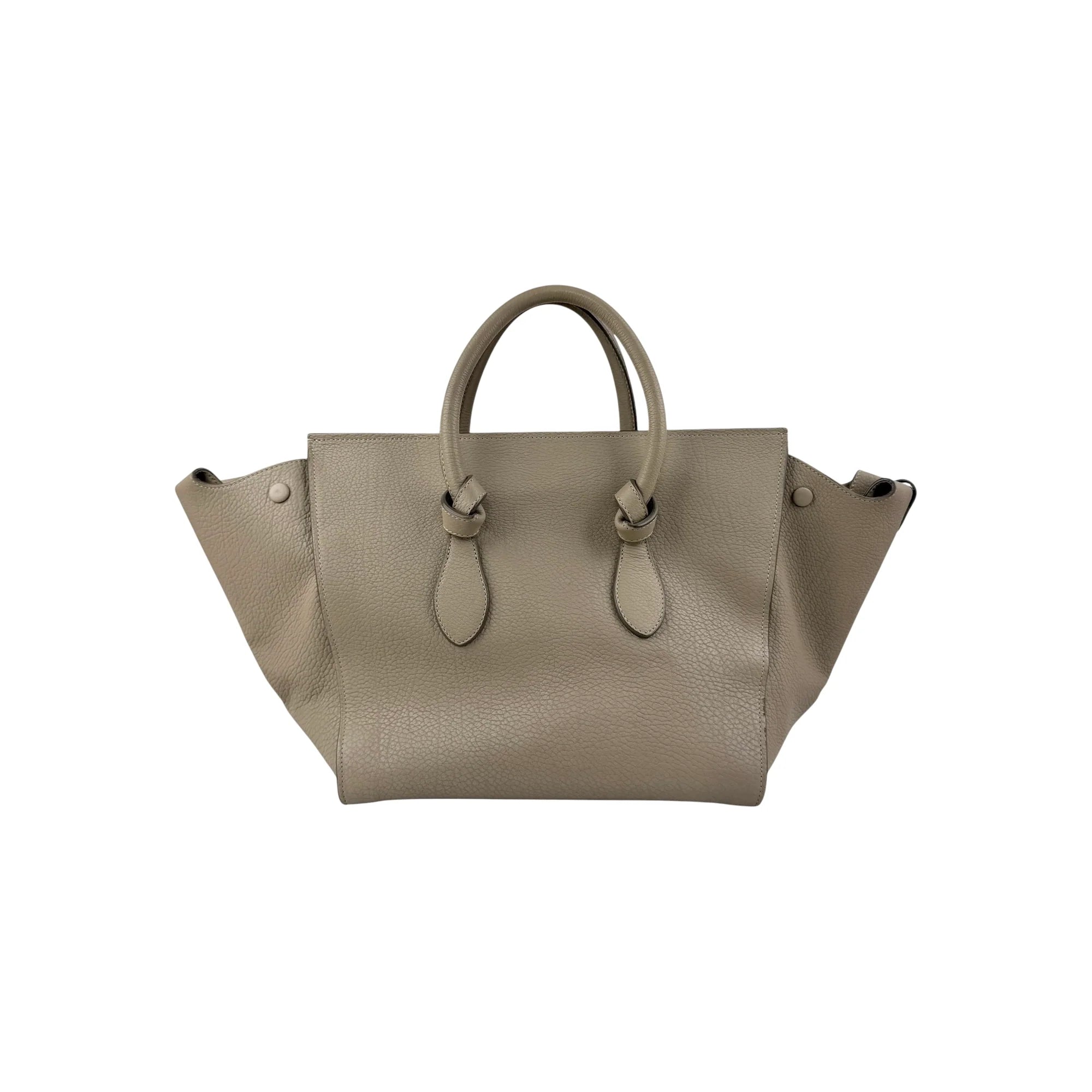 Celine Vanilla Crisped Calfskin Leather Tie Tote Bag