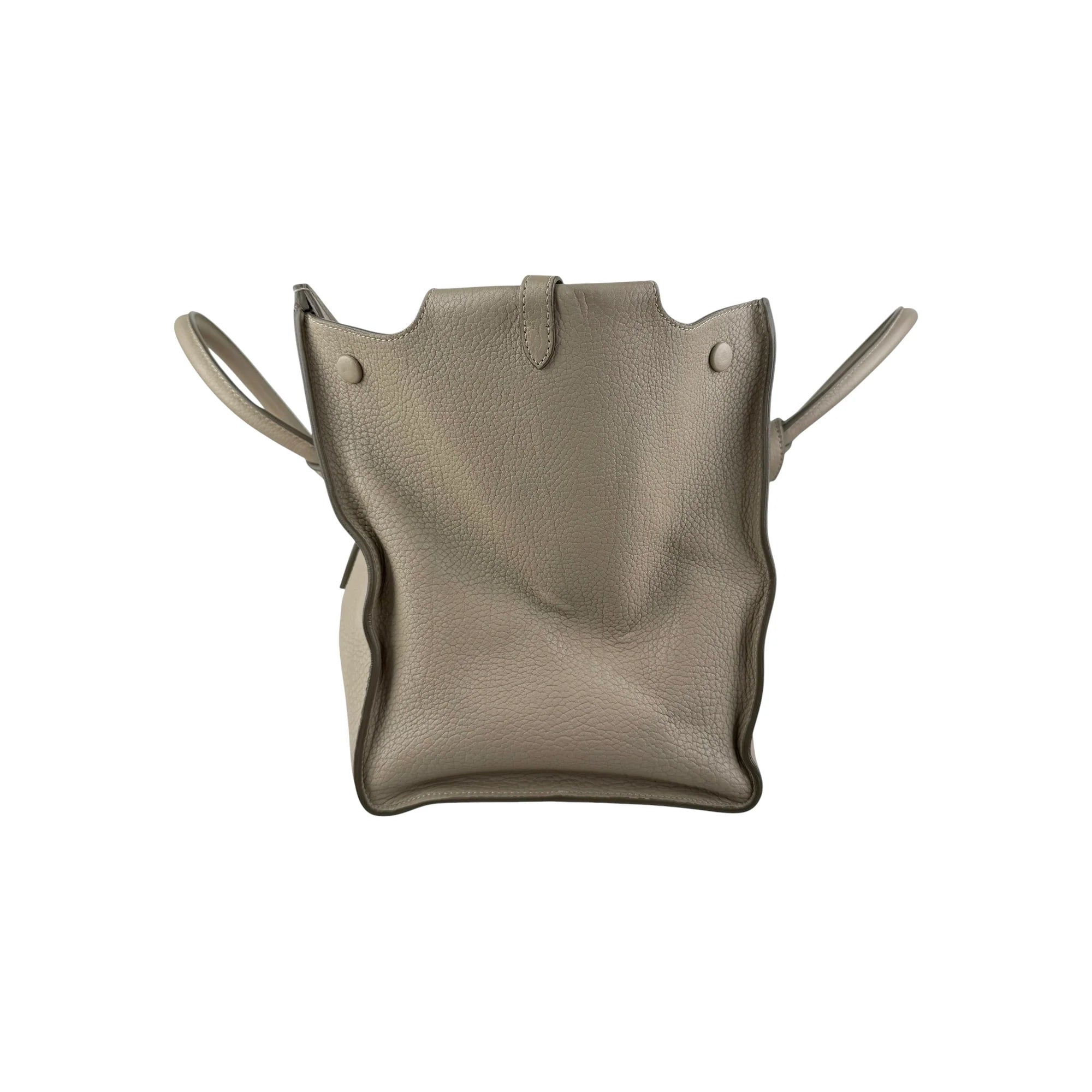 Celine Vanilla Crisped Calfskin Leather Tie Tote Bag