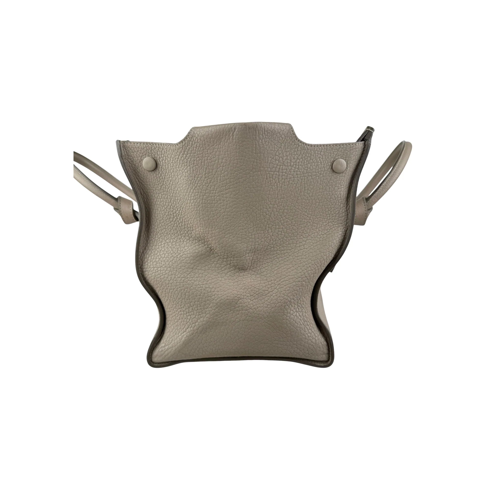 Celine Vanilla Crisped Calfskin Leather Tie Tote Bag
