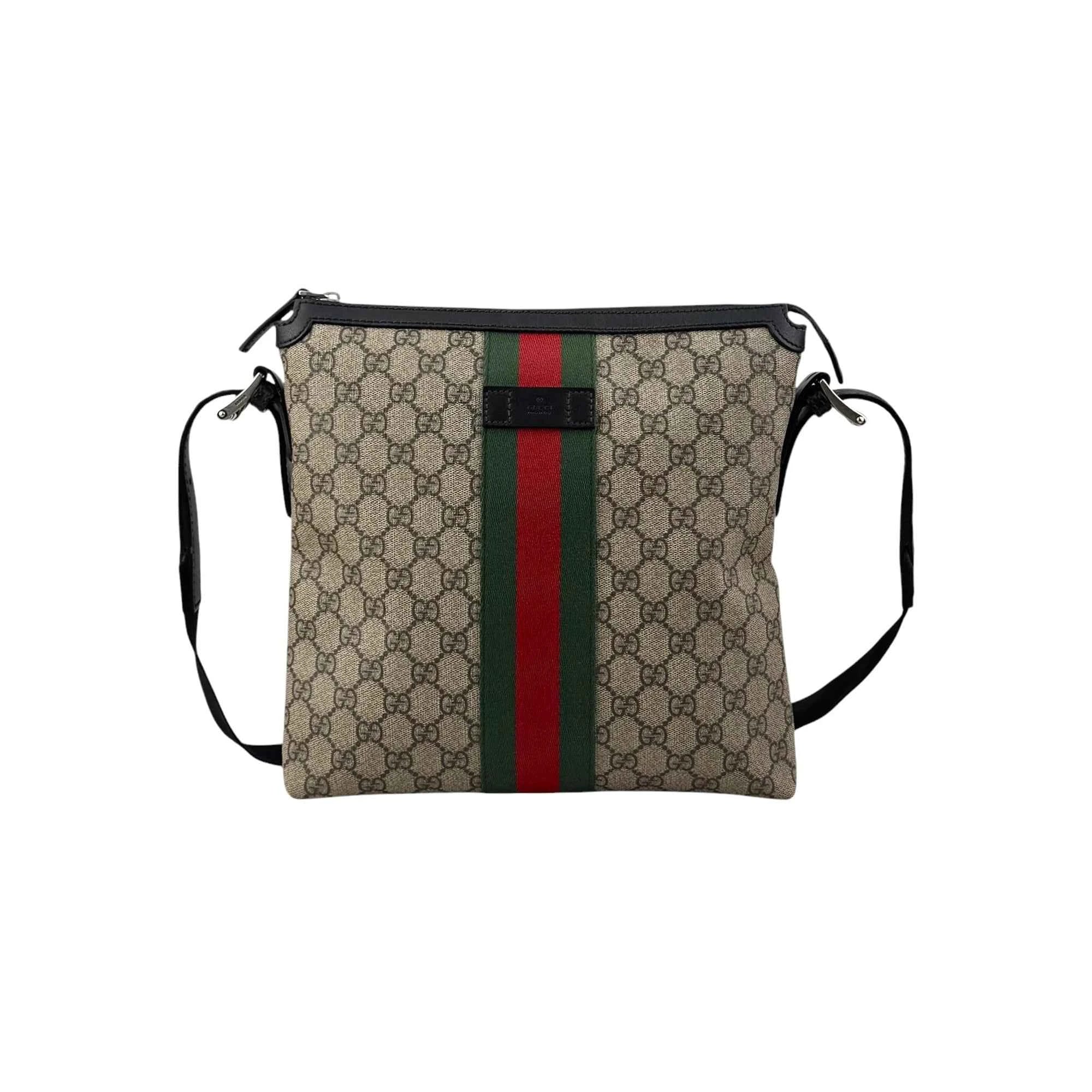 Gucci Beige GG Coated Canvas Medium Ophidia Web Messenger Bag