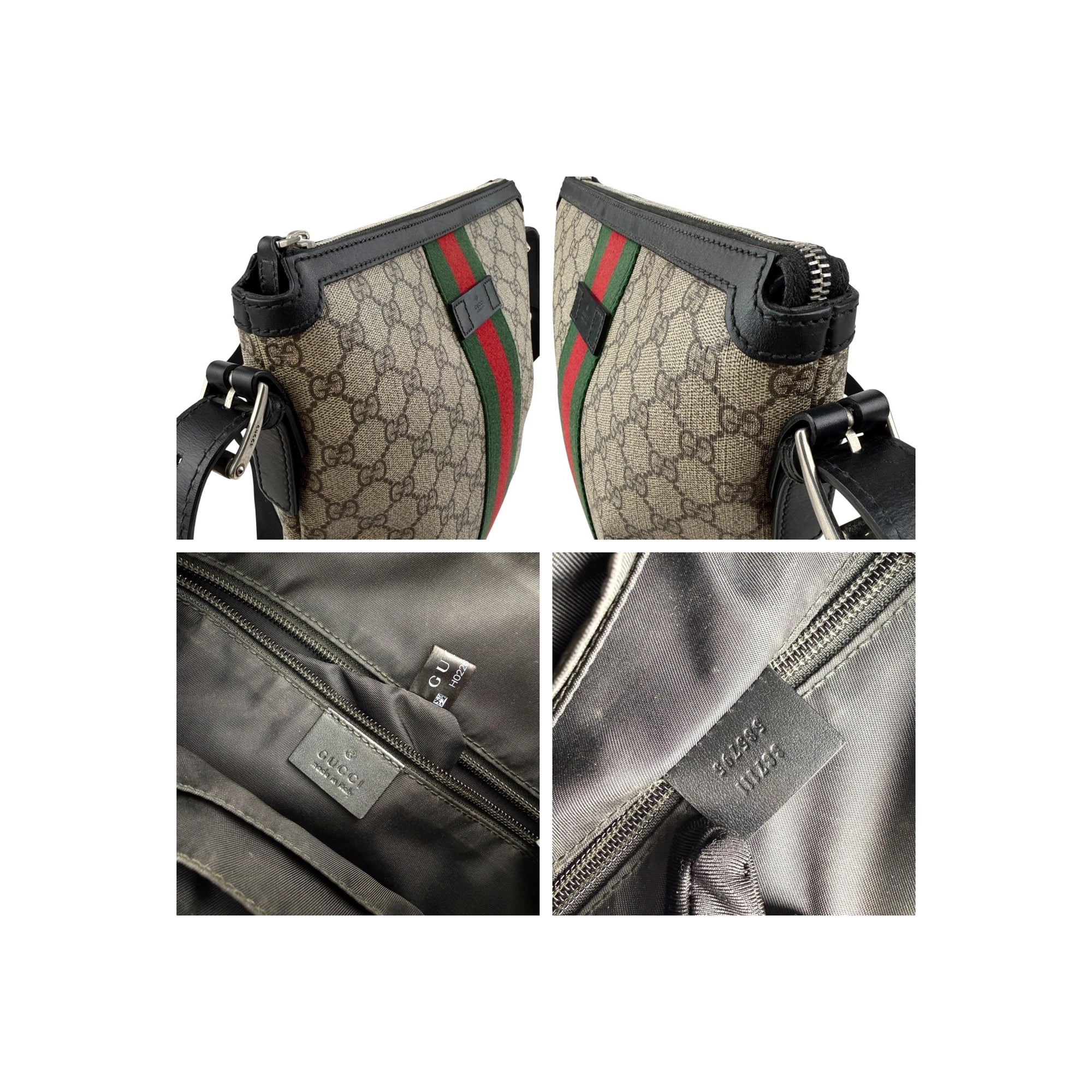 Gucci Beige GG Coated Canvas Medium Ophidia Web Messenger Bag