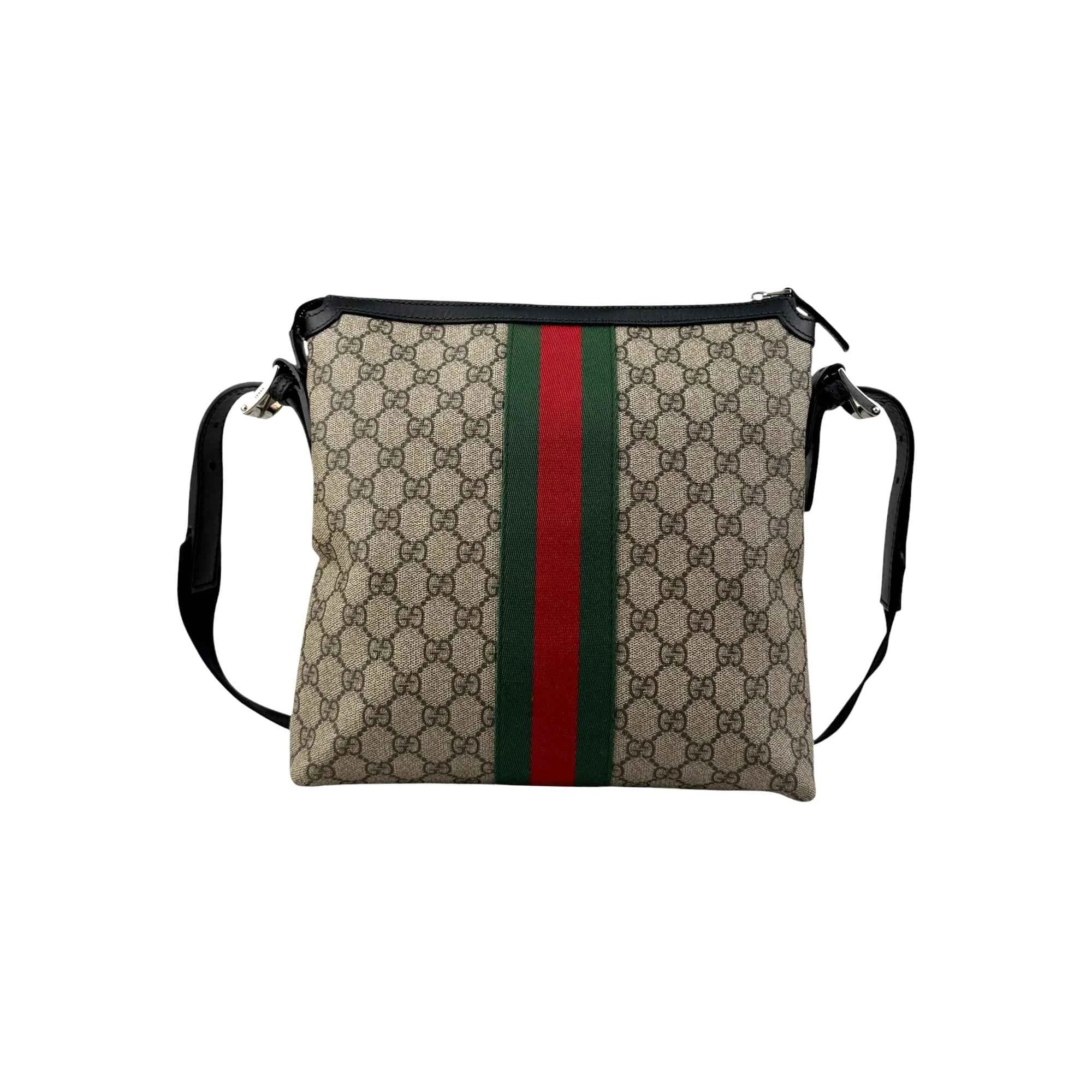 Gucci Beige GG Coated Canvas Medium Ophidia Web Messenger Bag