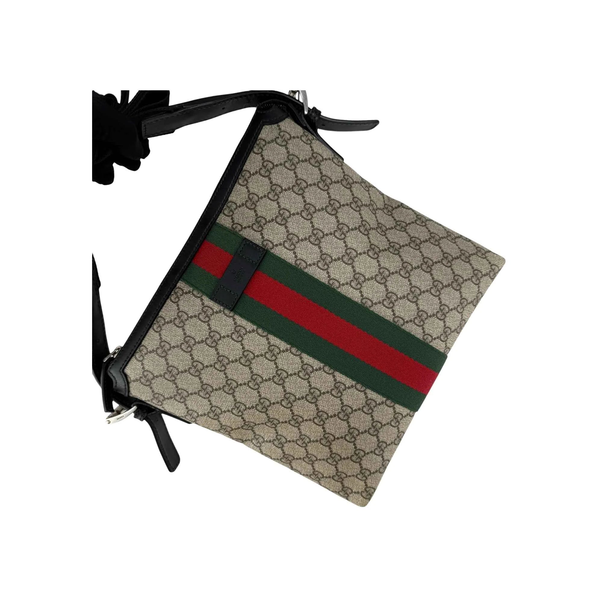 Gucci Beige GG Coated Canvas Medium Ophidia Web Messenger Bag