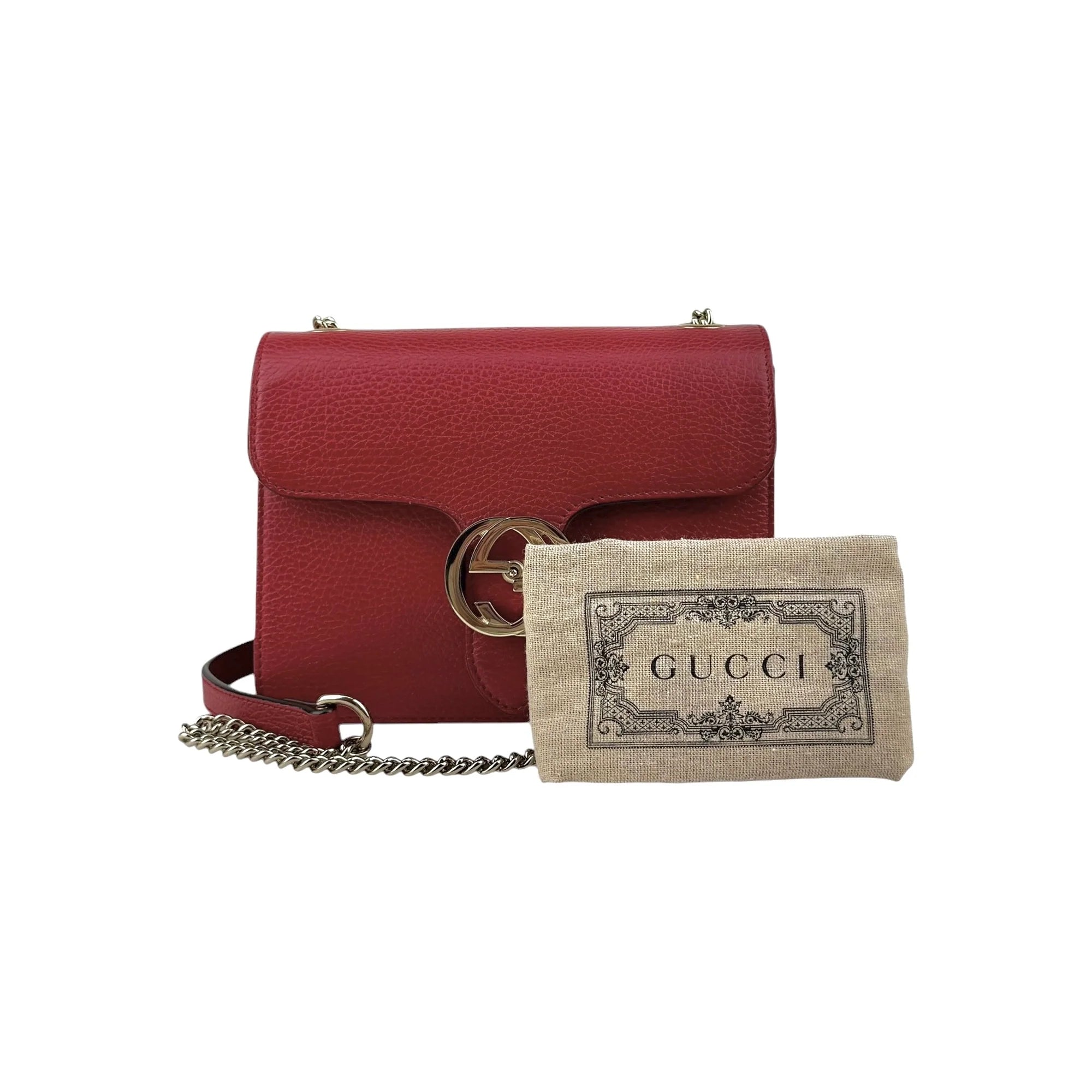 Gucci Dollar Red Interlocking G Shoulder Bag