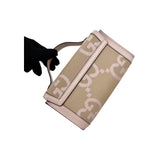 Gucci Monogram Jumbo GG Textured Calfskin Mini Padlock Top Handle Shoulder Bag